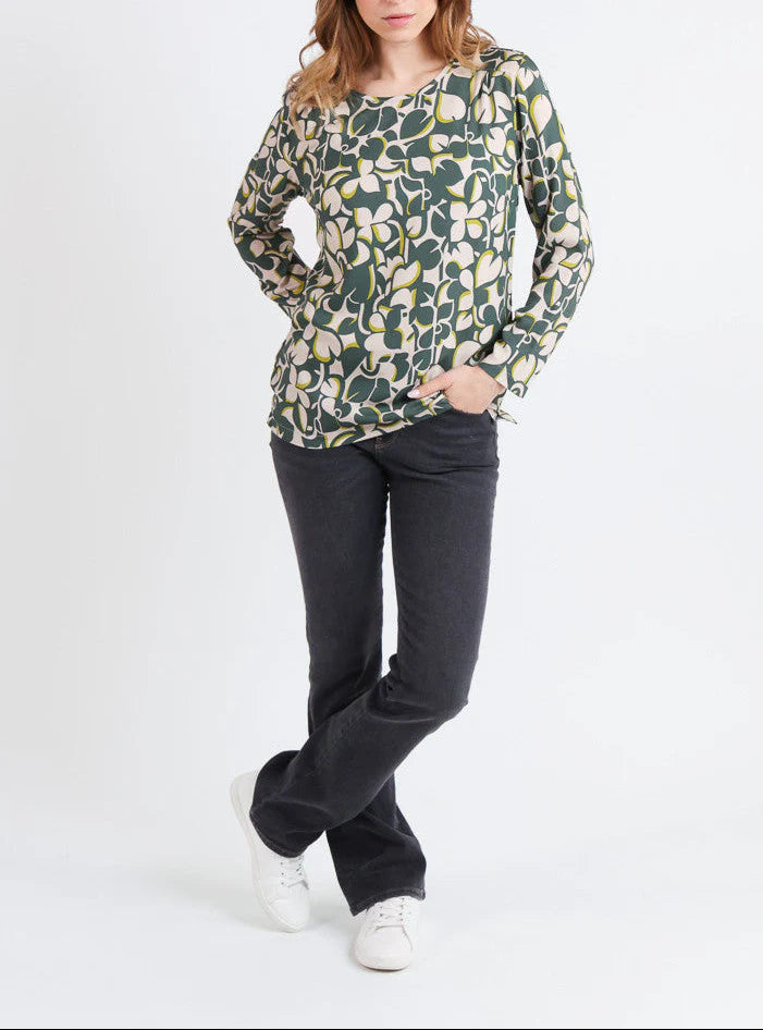 Blouse femme imprimé 100% viscose imprimé vert