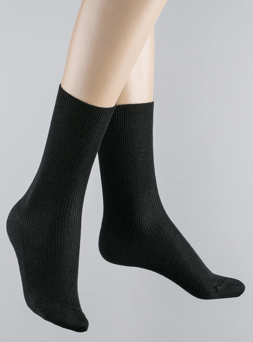 Mi-chaussettes pure laine noires