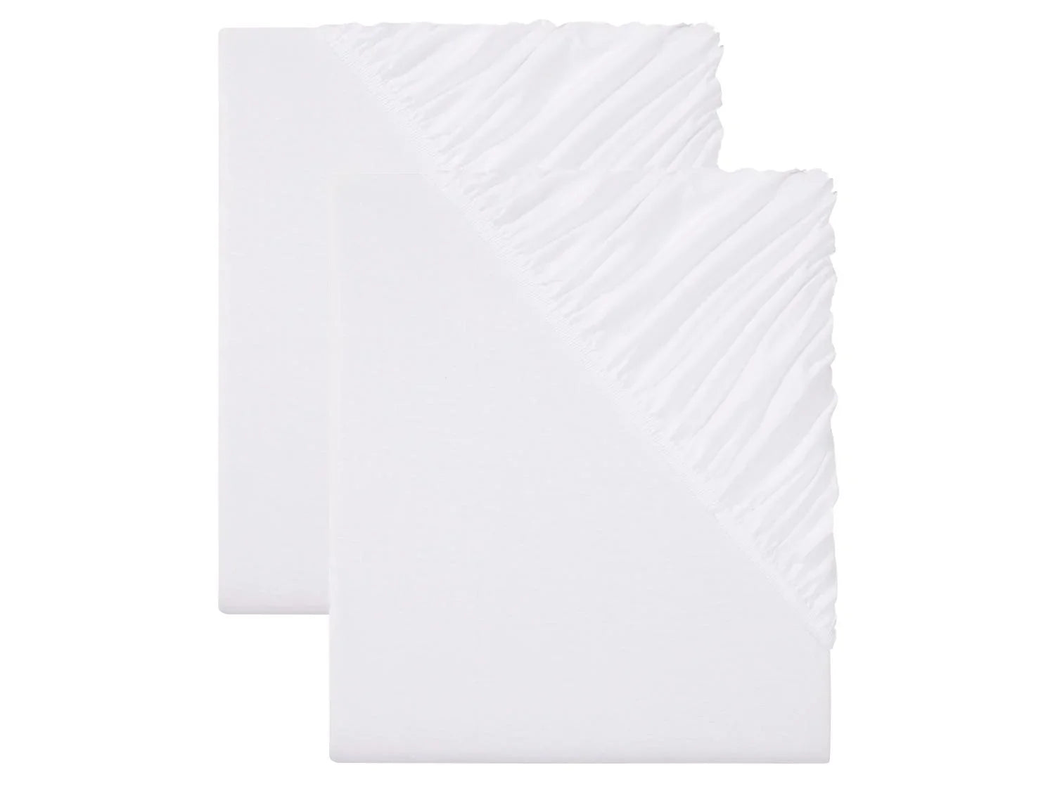 LIVARNO home Lot de 2 draps-housses en jersey 180-200 x 200 cm