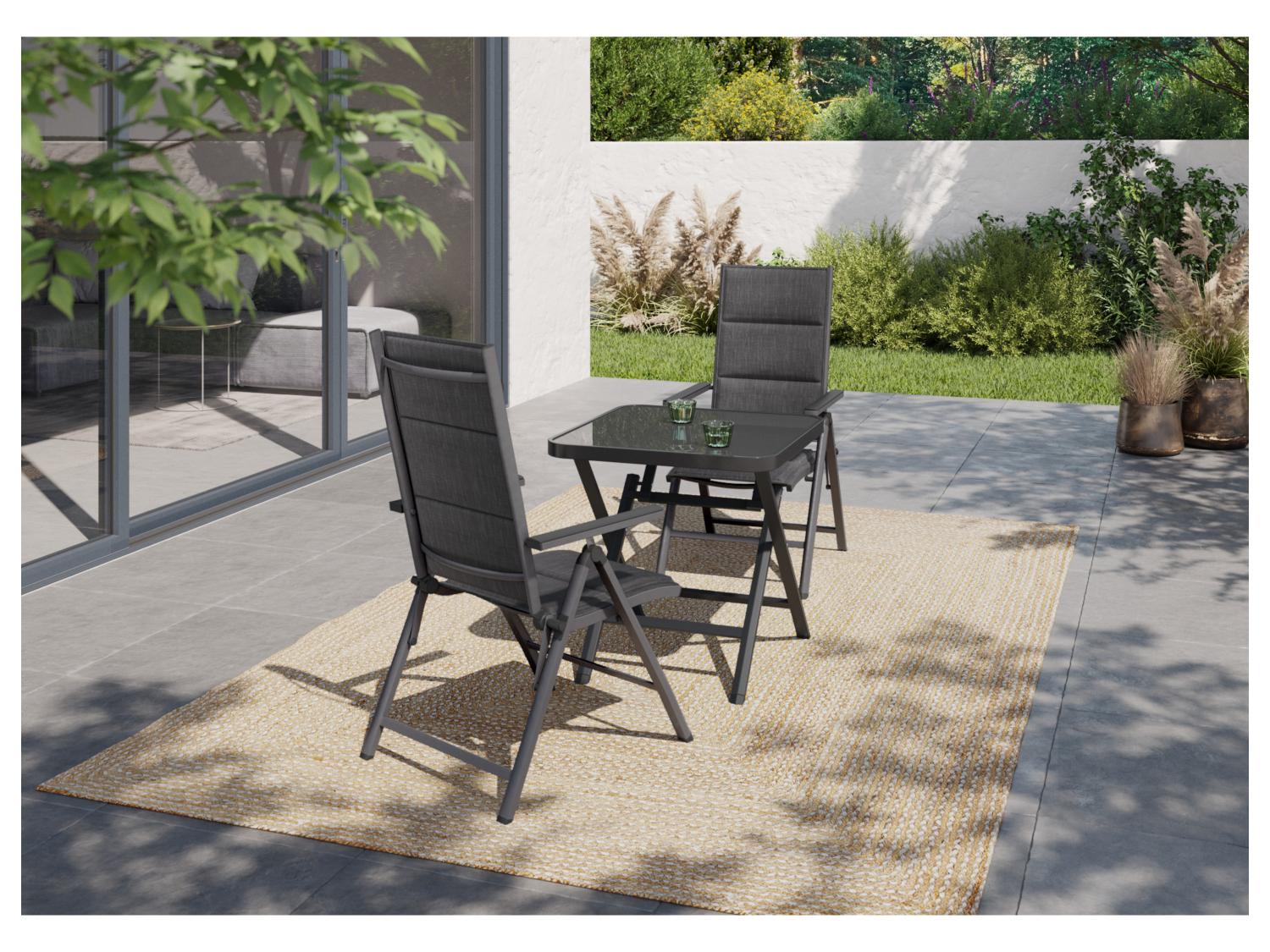 LIVARNO Table de jardin + Lot de 2 fauteuils Toronto