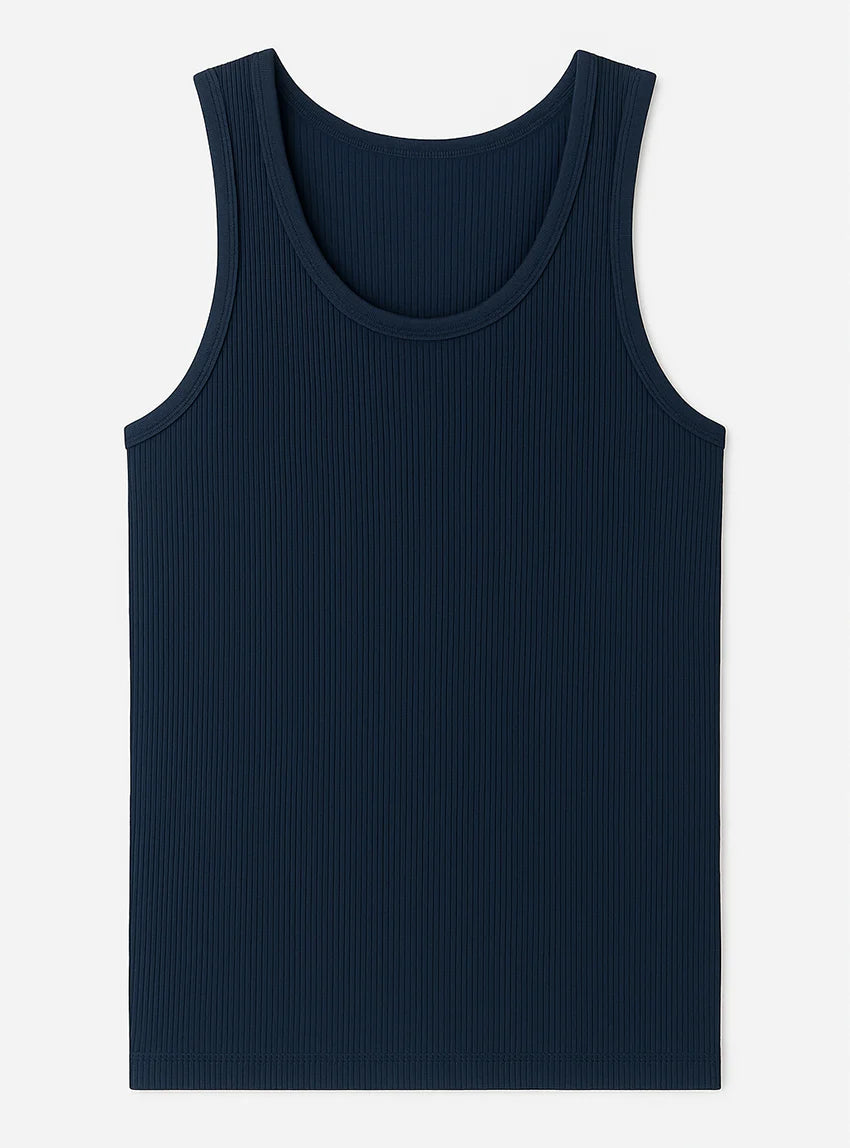 Débardeur thermique homme épais en laine bleu marine