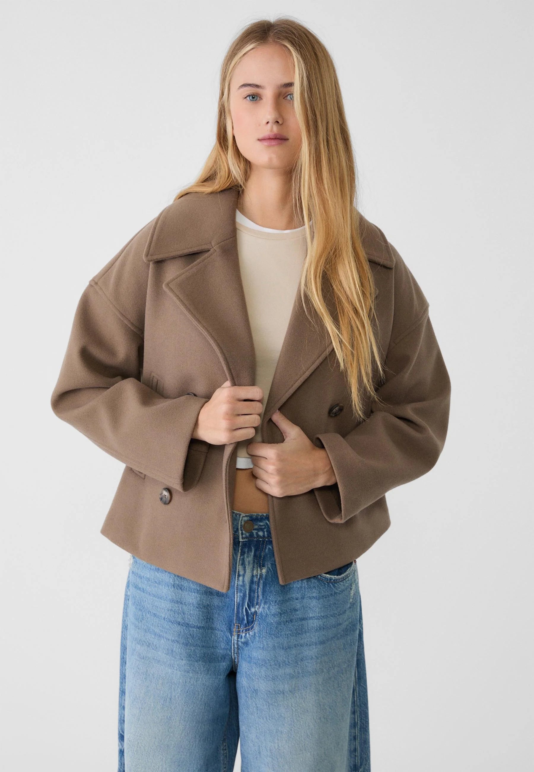 Manteau court classique intemporel pour femmes