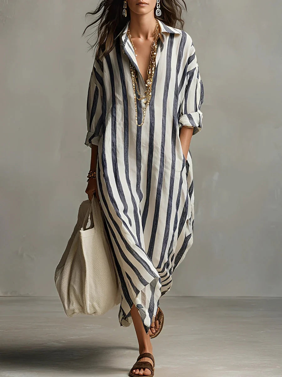 Charlotte - Robe Évasée à Rayures