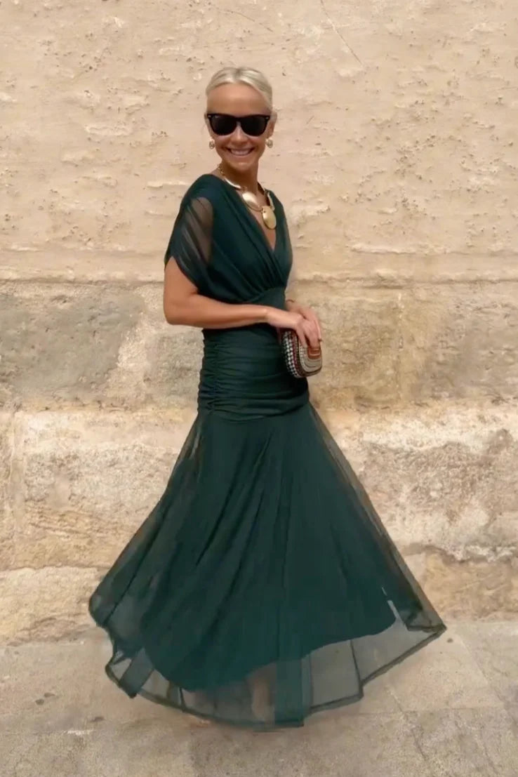 Louise | Robe Maxi de Fête Élégante à Col V