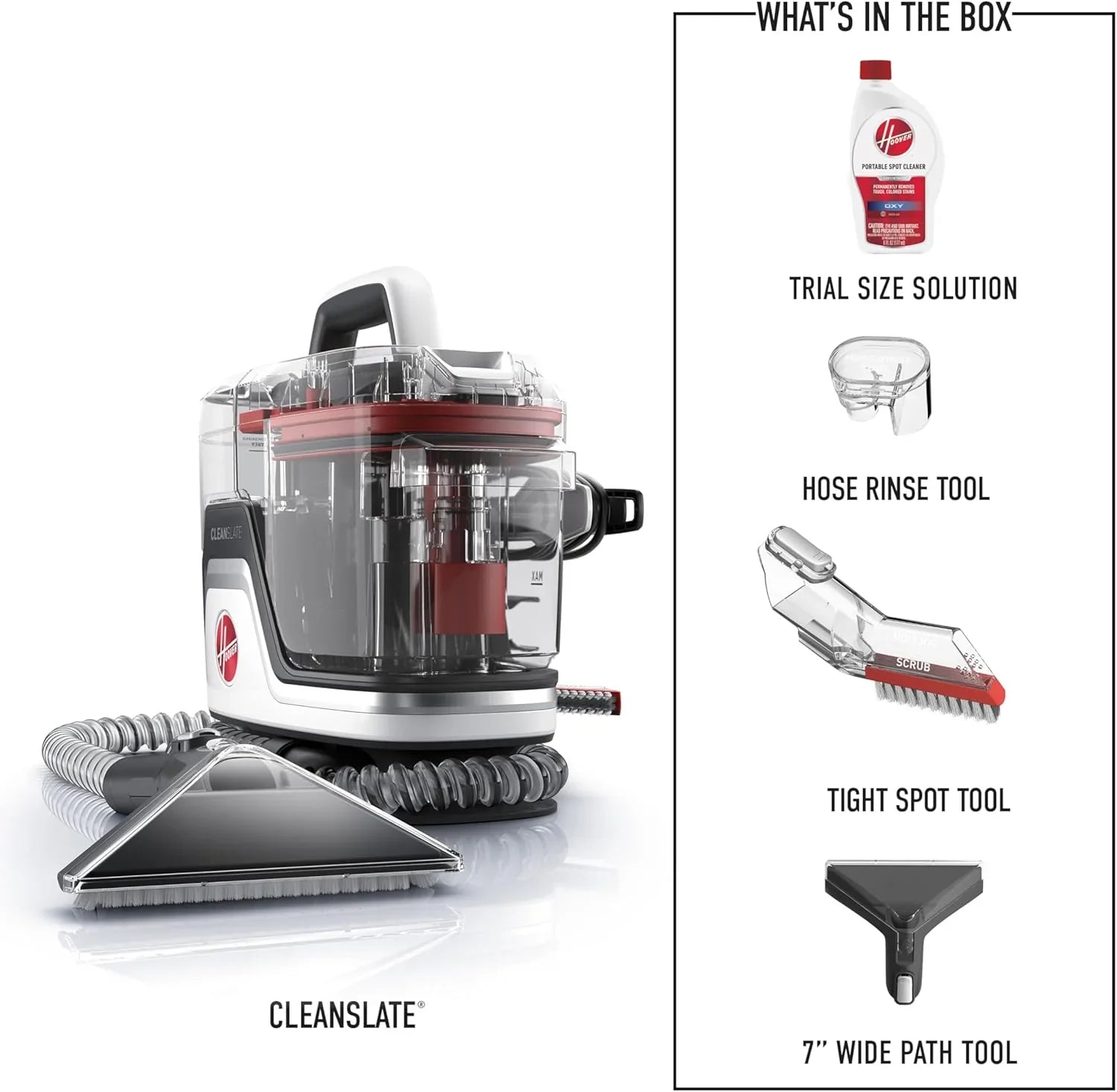 Hoover CleanSlate Plus Portable Carpet Upholstery Spot Cleaner with Powerful Suction