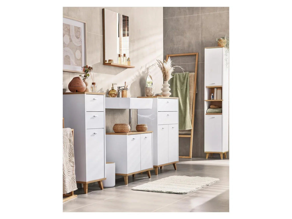 LIVARNO home Meuble pour salle de bains Corfu, 32 x 96 x 28 cm, blanc/imitation chne