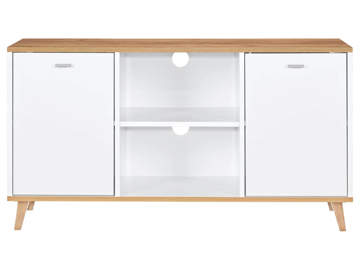 LIVARNO Meuble bas Corfu, 113 x 60,5 x 33 cm, blanc/imitation chne