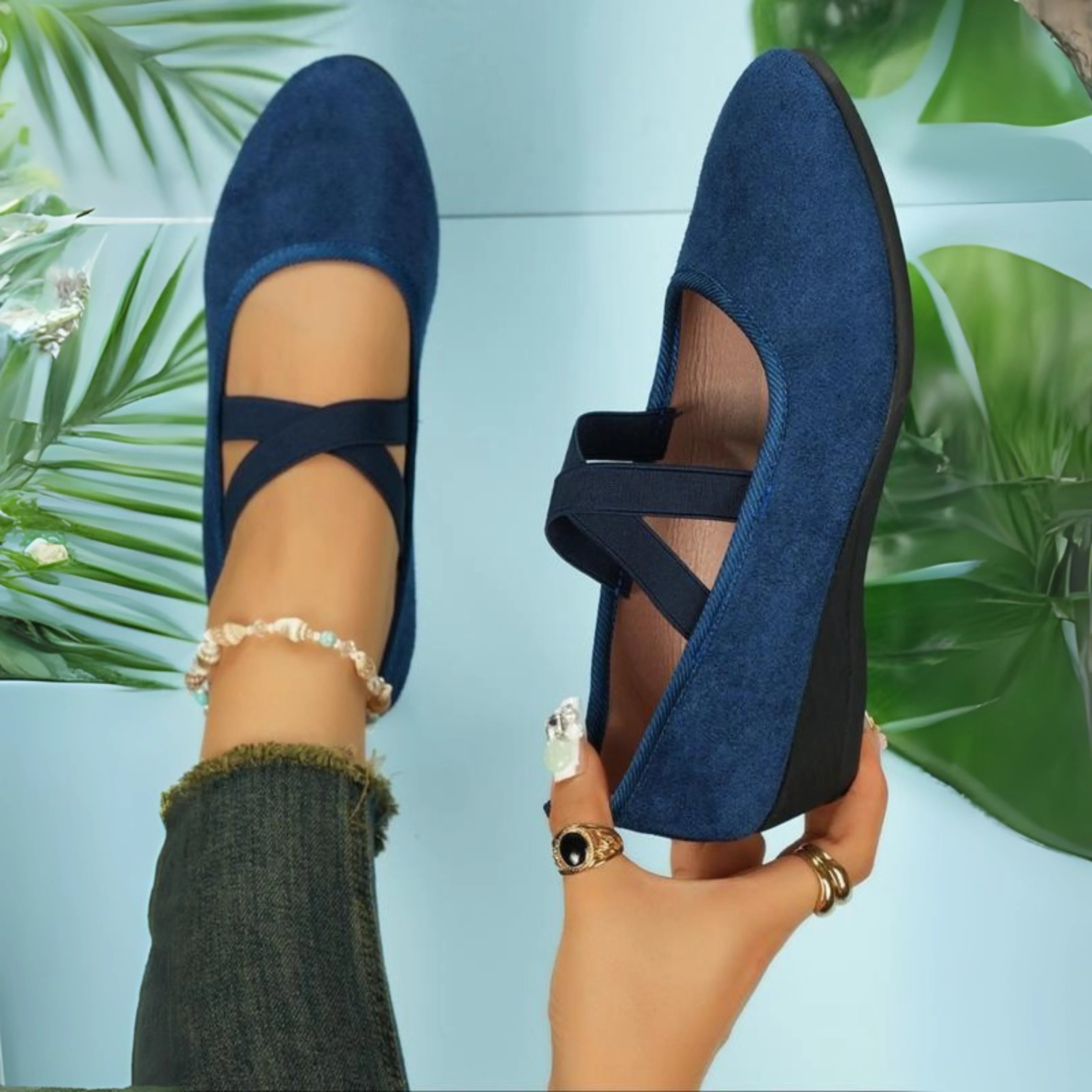 Ballerines À Talons Compensés Fermées
