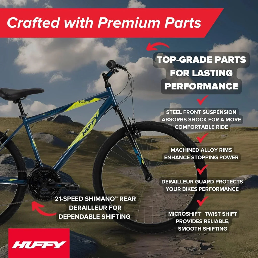 Huffy Stone Mountain Hardtail Mountain Bike for Boys/Girls/Men/Women 20/24/26 Sizes