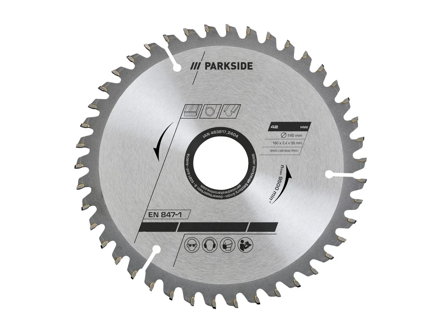 PARKSIDE Lame de scie circulaire, 160 mm, 24 dents, 42 dents, 48 dents