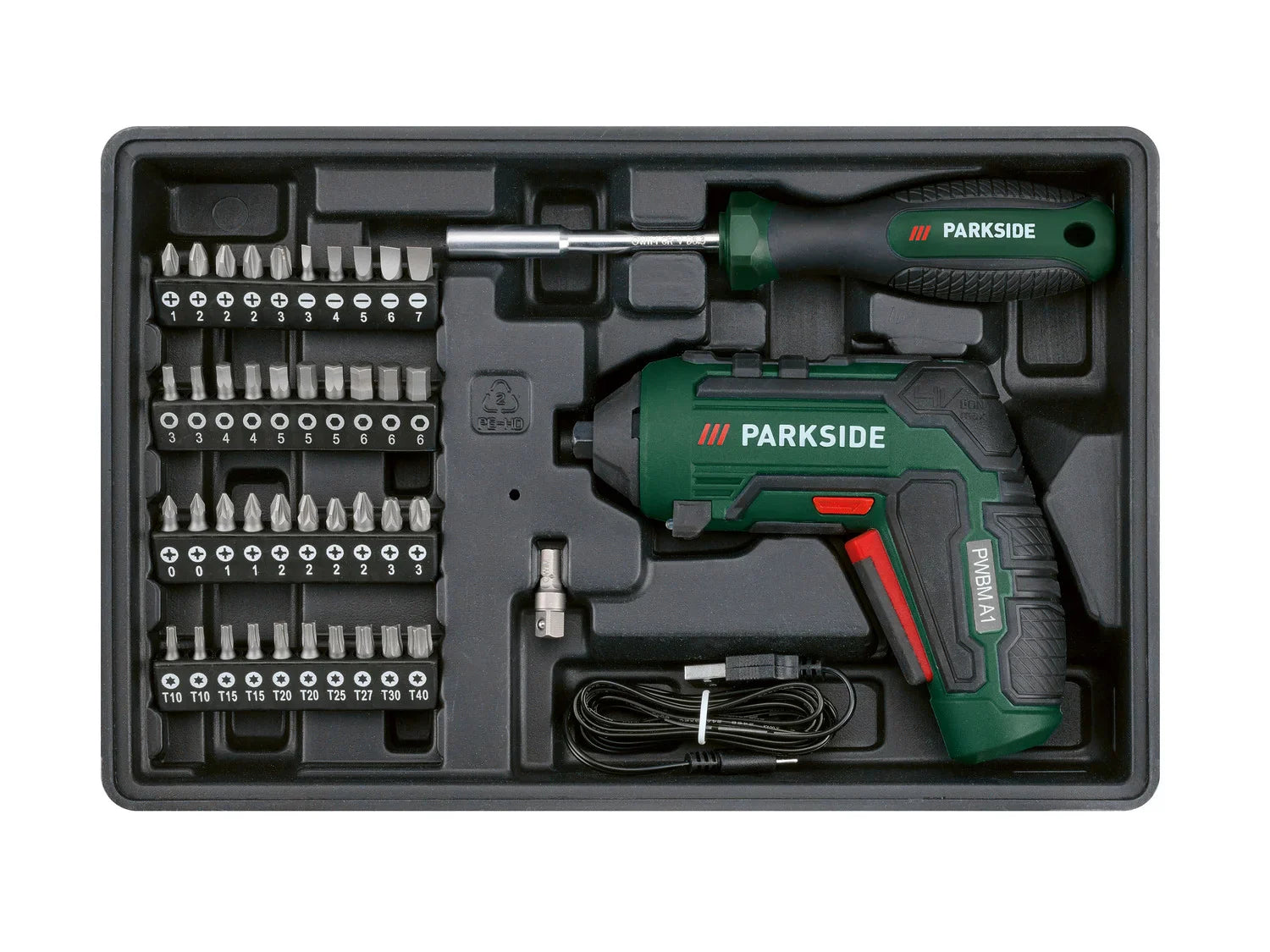 PARKSIDE Bote  outils mtal 4V et Set de tournevis PWBM A1