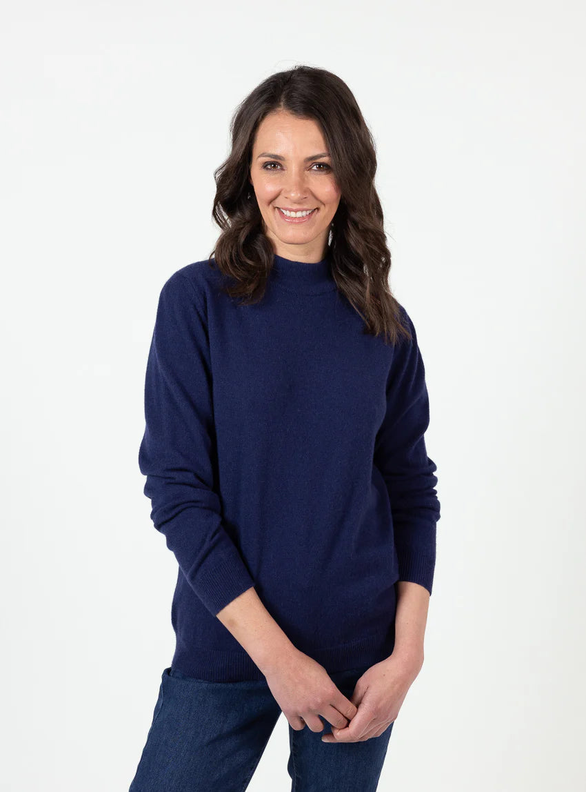 Pull col cheminée femme 100% cachemire Marine Chic