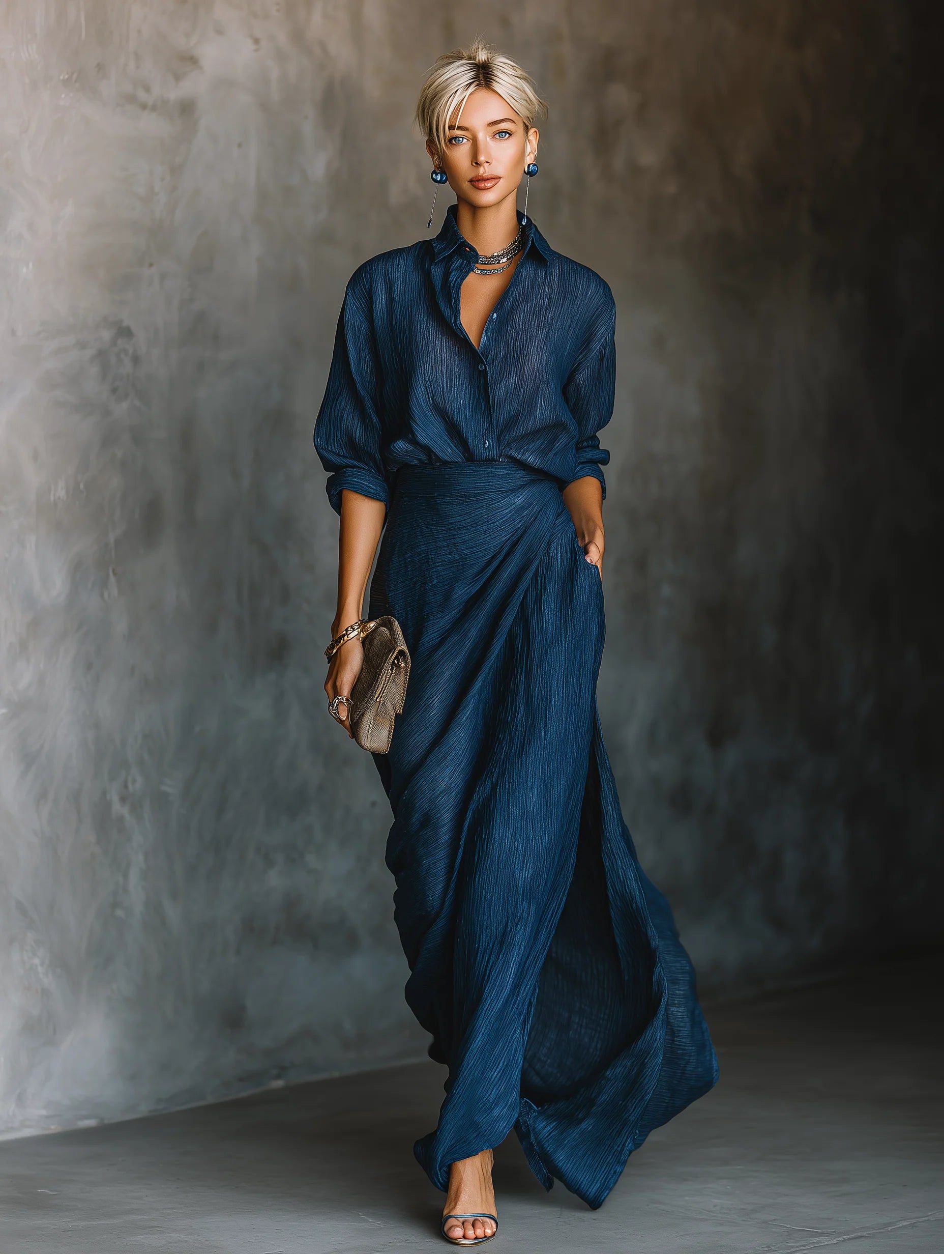 Eleonora | Ensemble Jupe Longue et Chemise Élégante