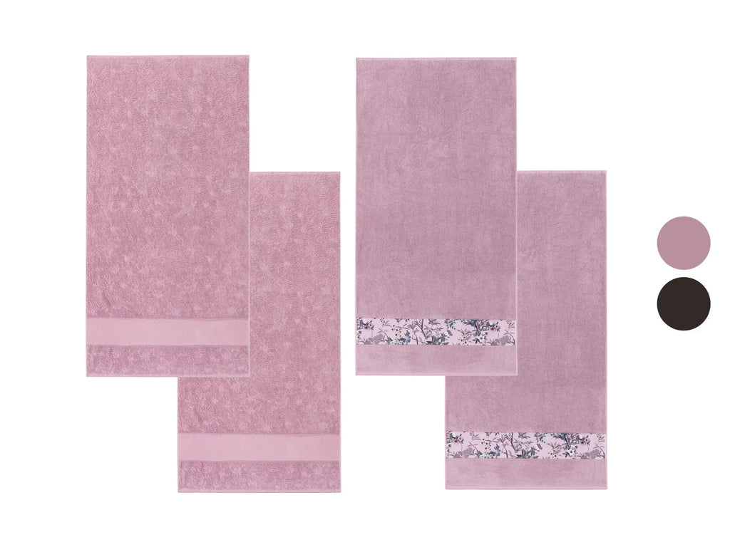 LIVARNO home Lot de 2 serviettes invits en ponge, 30 x 50 cm