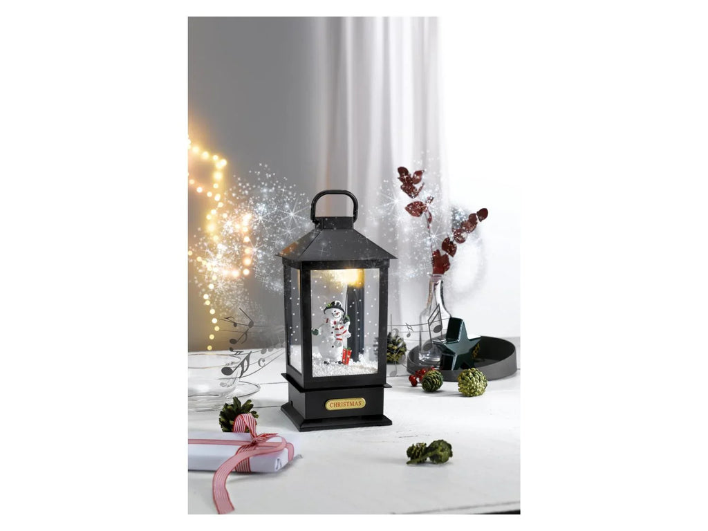 LIVARNO home Lanterne LED avec effet tempte de neige et musique