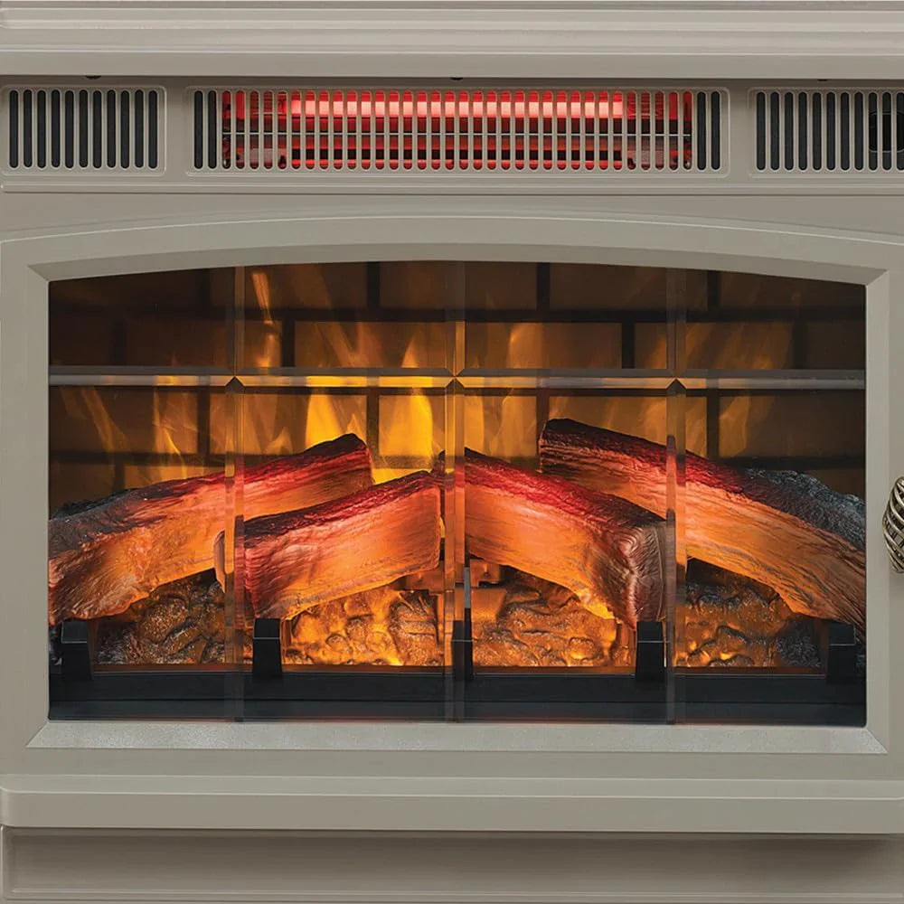 Freestanding Electric Fireplace Stove Heater with 3D Flame Effect for 1000 Sq. Ft