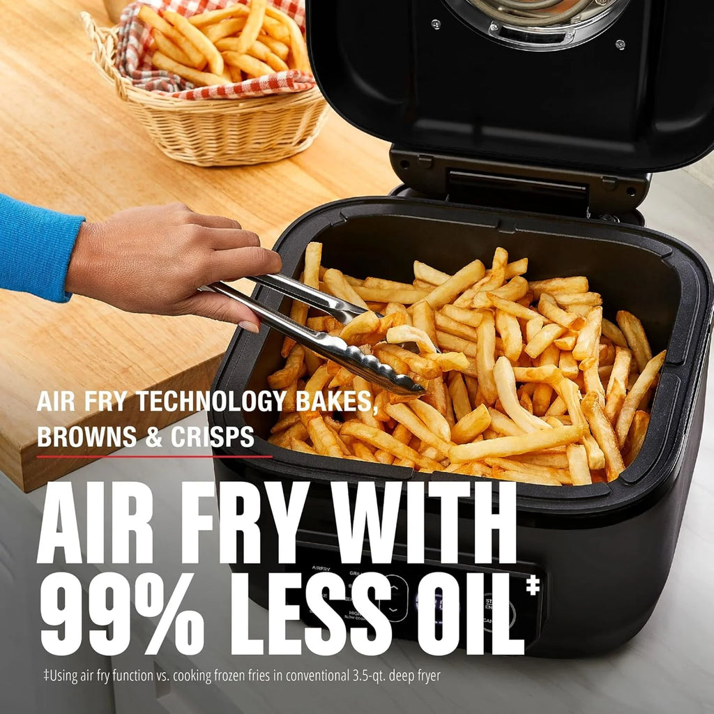 George Foreman Beyond Grill�?7-in-1 Electric Indoor Grill with Air Fry Technology, MCAFD800D, Black, Large