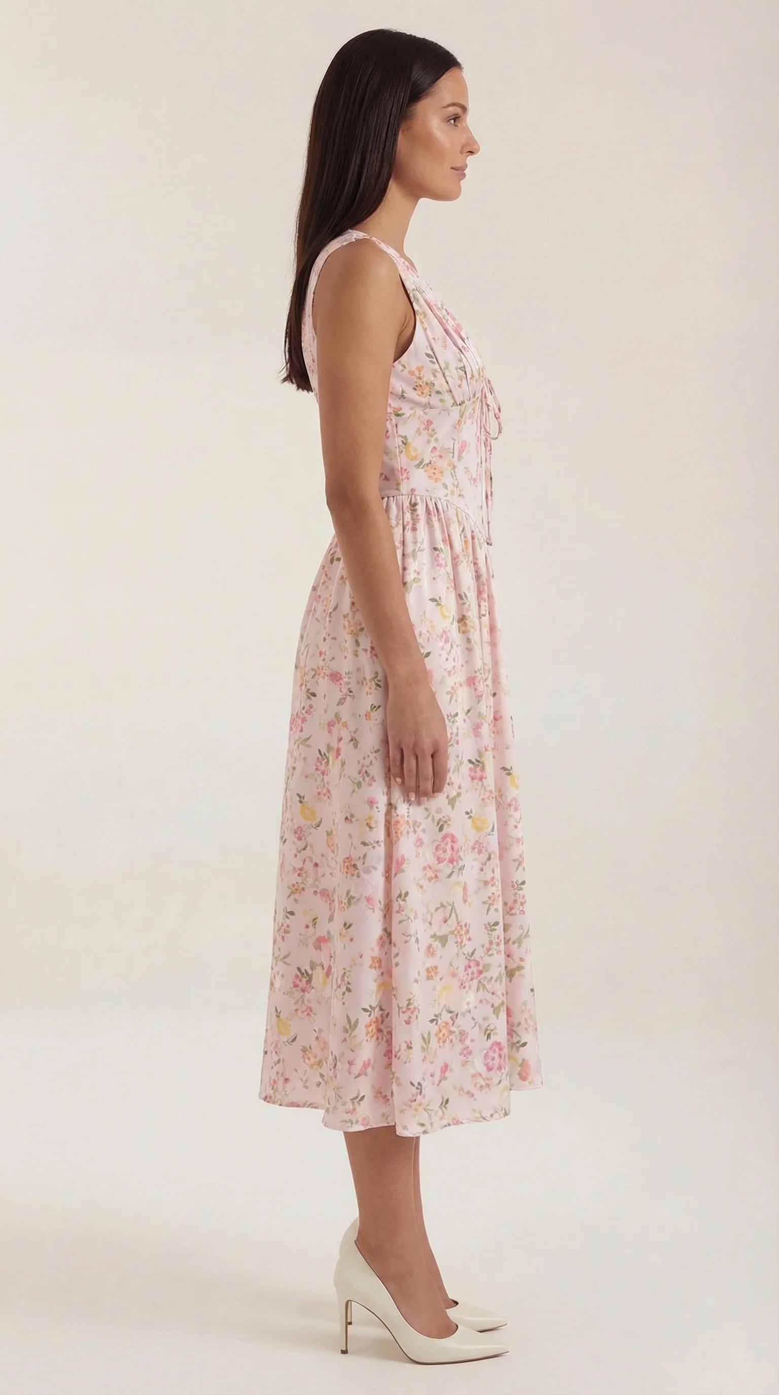 Robe mi-longue d'été corset pour femme