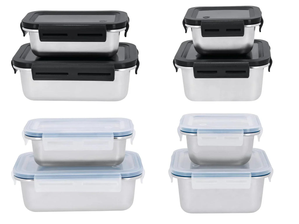 SILVERCREST Set de 2 botes de conservation en acier inoxydable