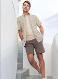 Bermuda homme coton gris taupe