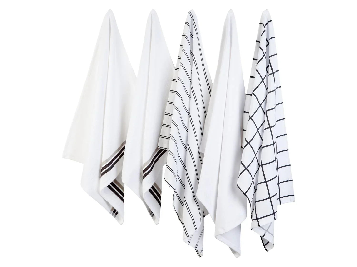 LIVARNO home Set de 5 torchons de cuisine