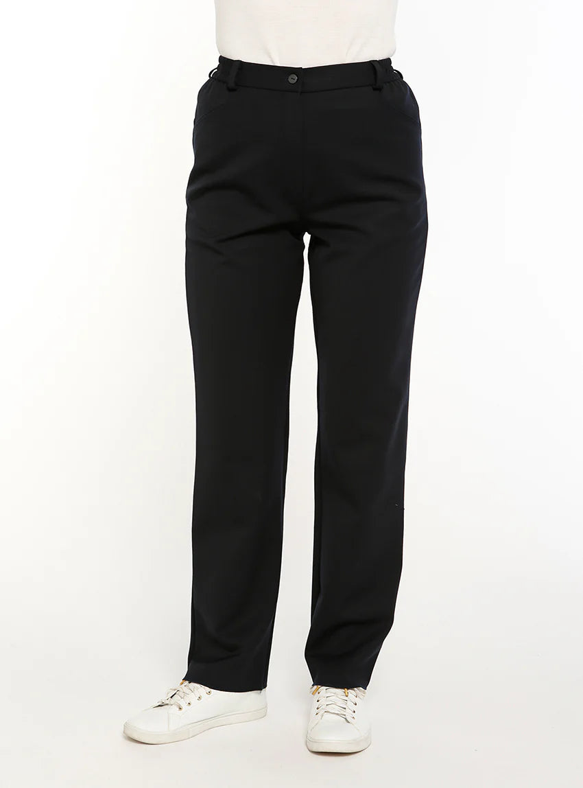 Pantalon femme en laine noir