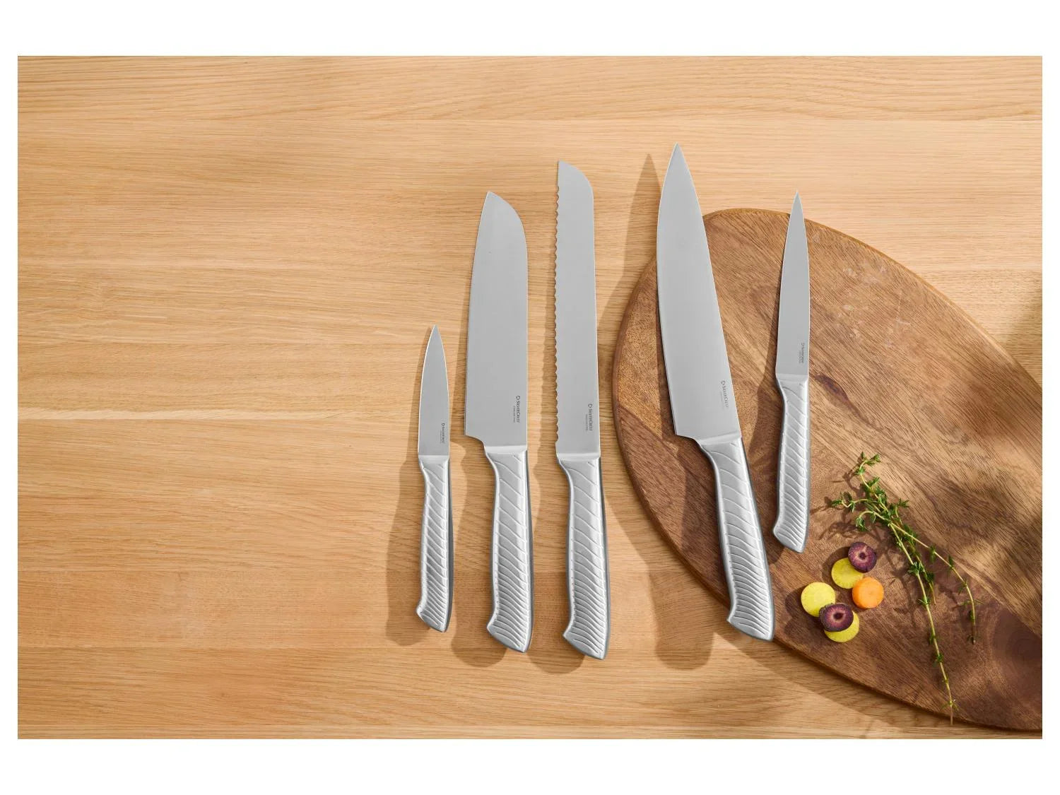 SILVERCREST Set de couteaux en acier inoxydable avec bloc de rangement