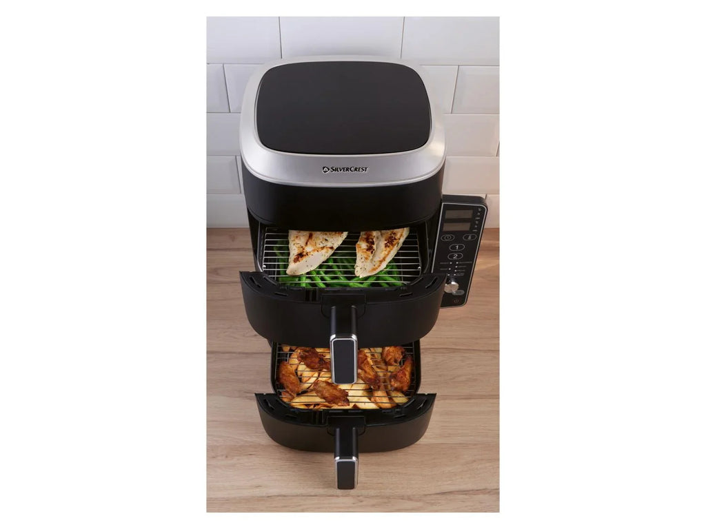 SILVERCREST Friteuse  air chaud 2 zones superposes, 9,5 l