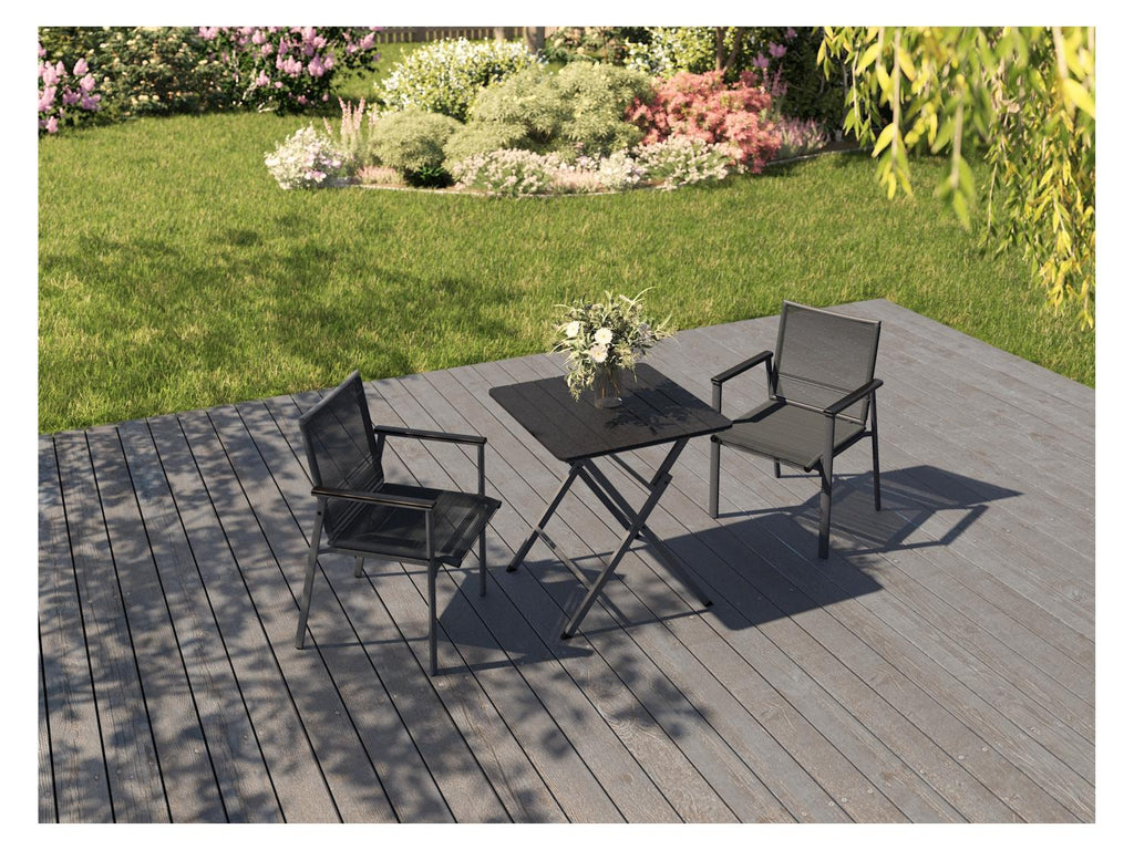 LIVARNO Chaise empilable Miami en aluminium, anthracite