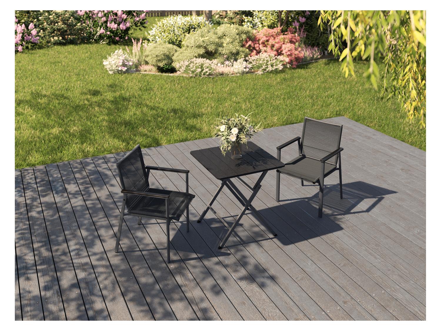 LIVARNO Chaise empilable Miami en aluminium, anthracite