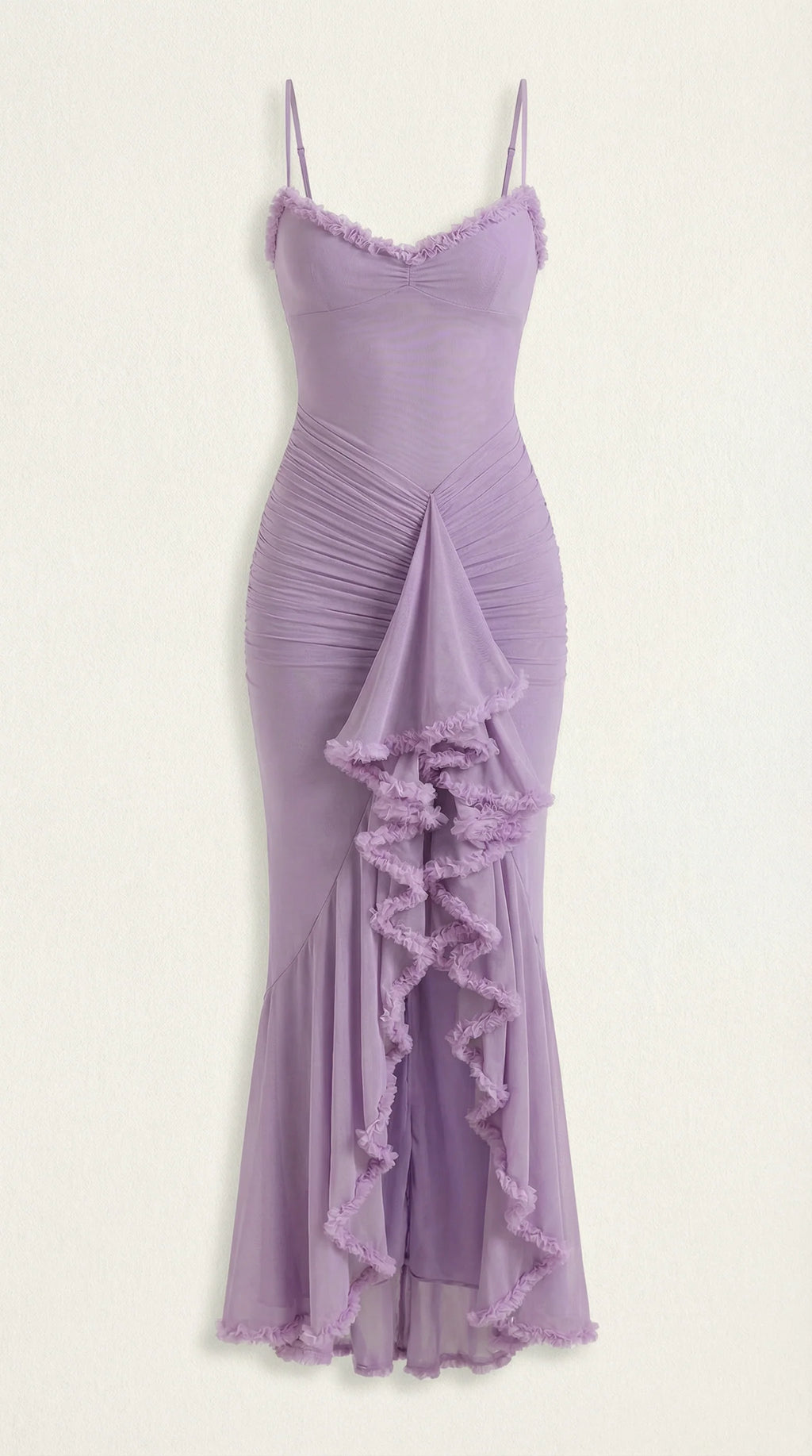 Robe maxi asymétrique à volants pour femmes