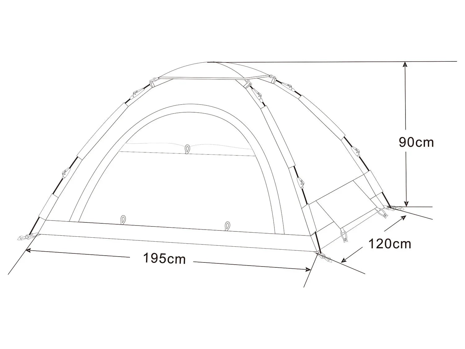Rocktrail Tente de camping Easy Set-Up, 2 personnes