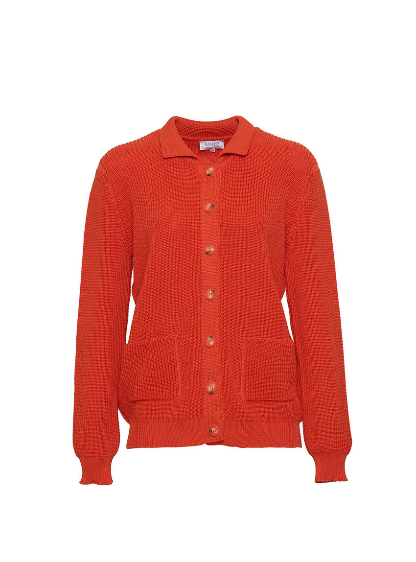 Gilet femme en laine mérinos orange