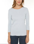 Pull femme en coton ciel pâle