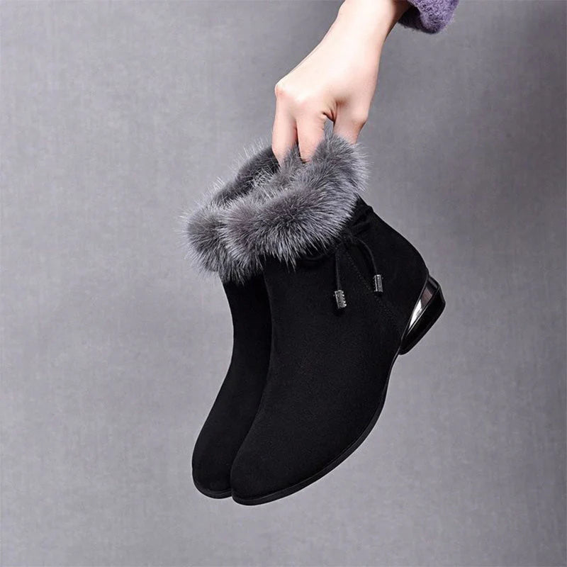Bottes chevilles chaudes et élégantes antidérapantes pour femmes
