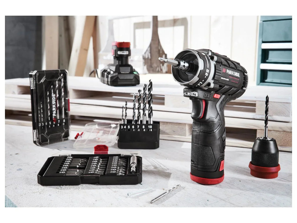 PARKSIDE PERFORMANCE Set visseuse-perceuse 12V/2Ah PBSPA 12 C3 avec 2 batteries et chargeur