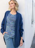 Blouse femme imprimée en viscose bleu atoll
