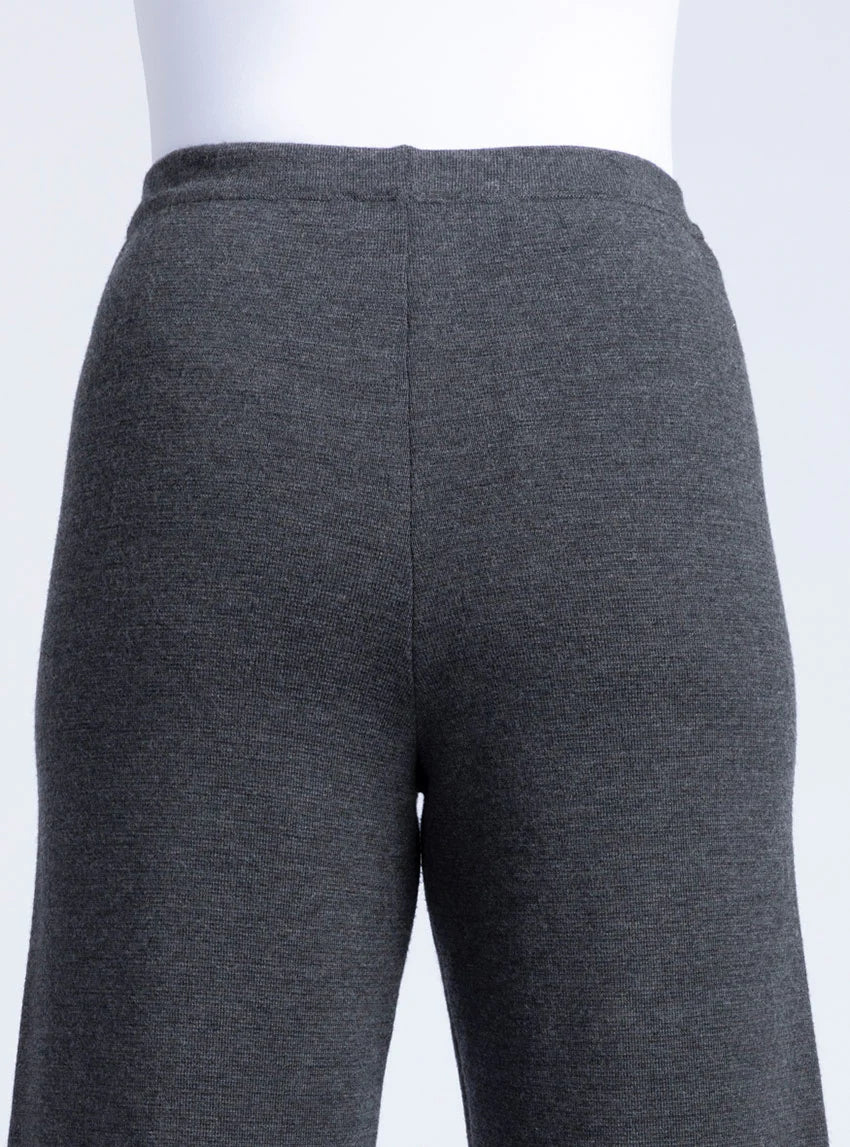 Pantalon femme en laine merinos gris anthracite