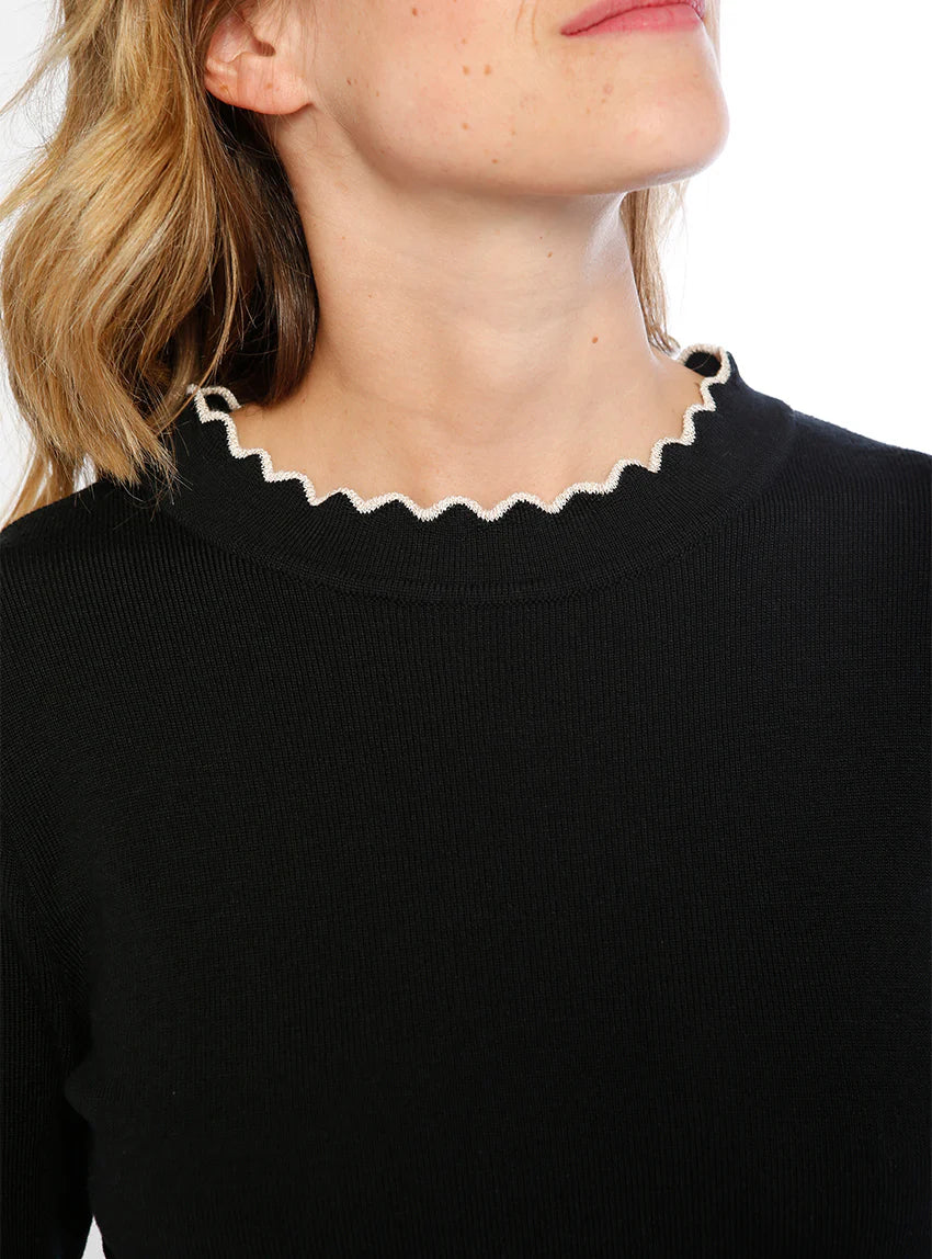 Robe femme en laine mérinos noir