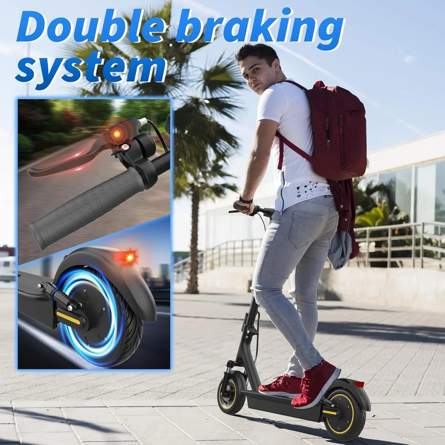 Volpam electric scooter Powerful electric motor Solid tires 28/21/12 mile range