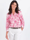 Chemisier femme en coton imprimé rose