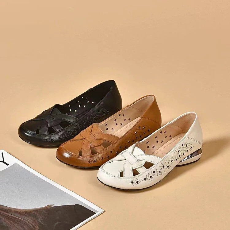 Rosa™ | Sandales fermées en cuir, élégance et confort au quotidien