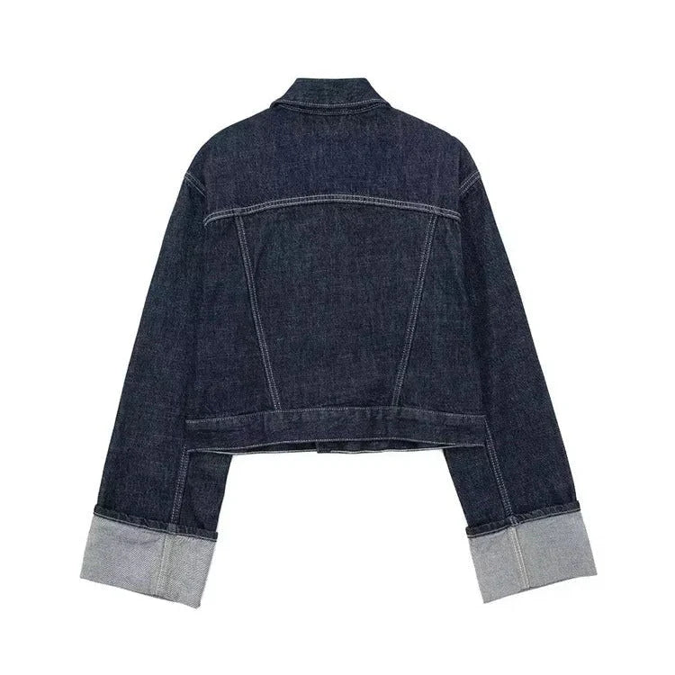 Veste en jean courte vintage pour femme