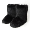 Bottes rétro Y2K en peluche givrée