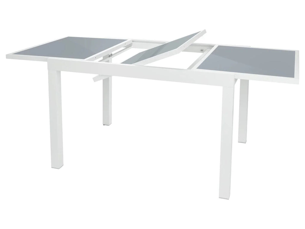 LIVARNO home Ensemble en alu  Houston , 5 pices - table extensible & 4 fauteuils pliants, blanc