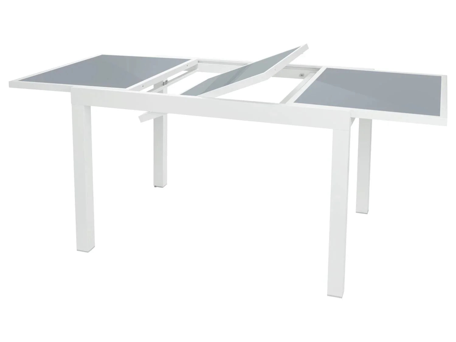 LIVARNO home Ensemble en alu  Houston , 5 pices - table extensible & 4 fauteuils pliants, blanc