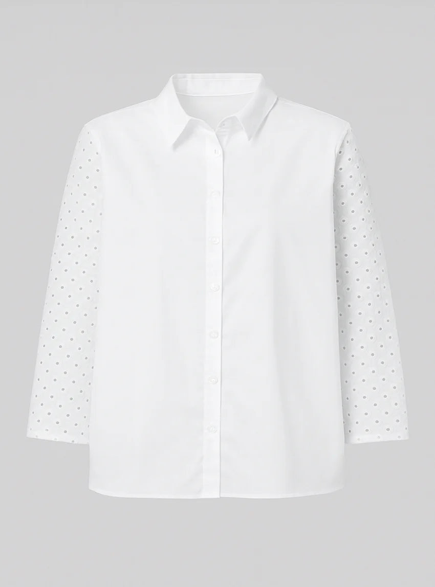 Chemisier femme blanc en coton