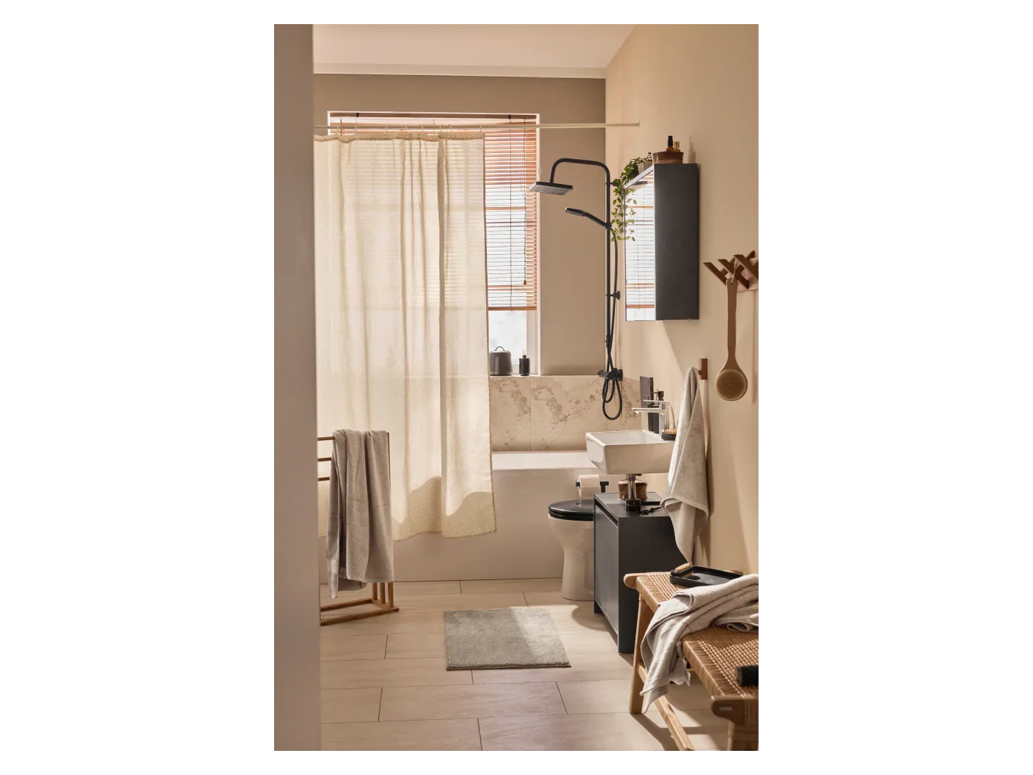 LIVARNO home Meuble sous-vasque Oslo, 60 x 55 x 28 cm, noir