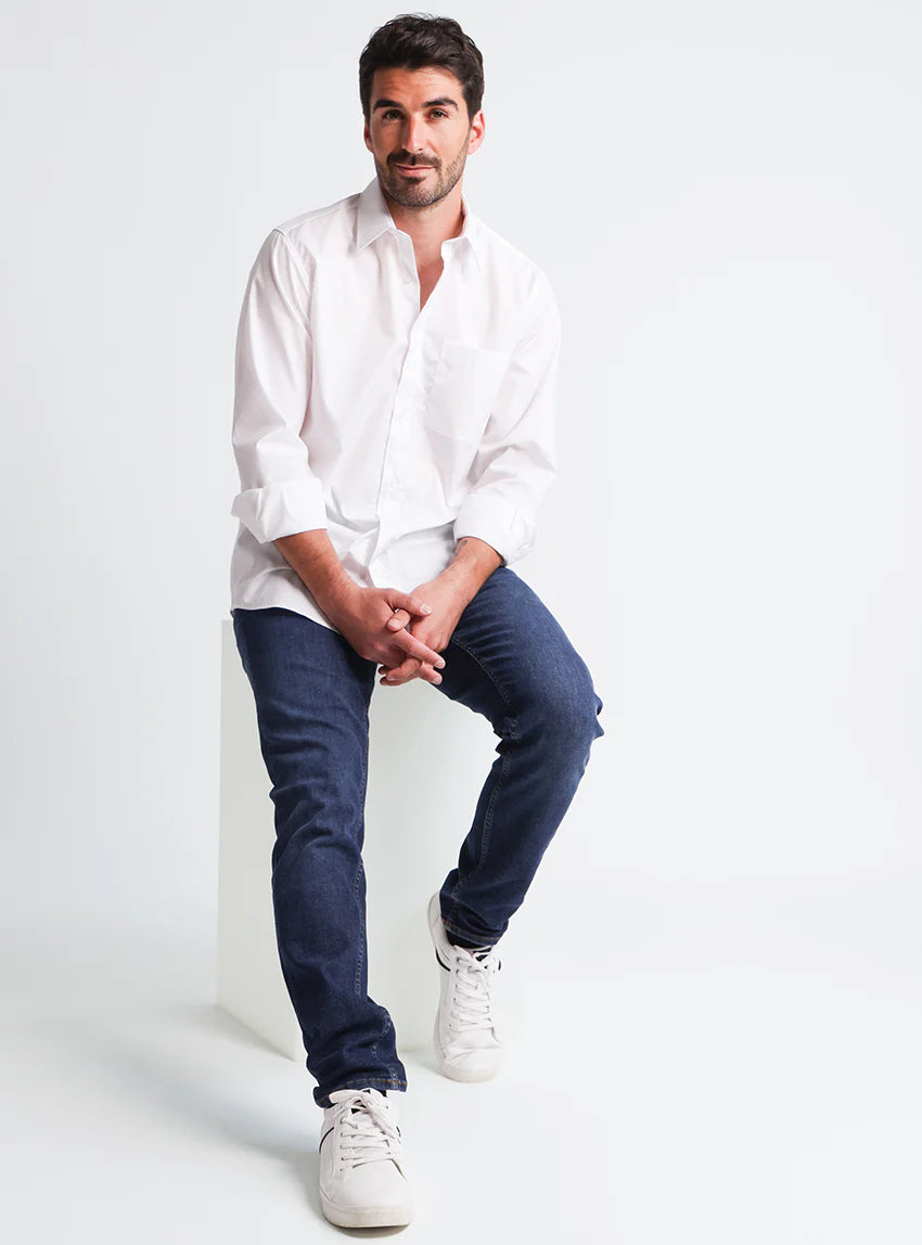 Chemise homme  classique en coton blanc