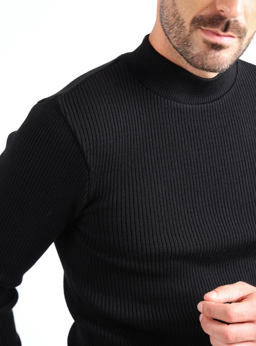 Pull homme 100% laine mérinos Noir